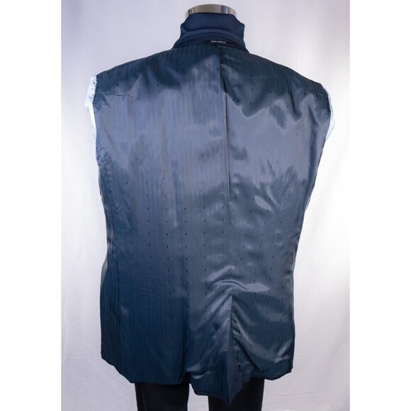 Joseph & Feiss 100% Wool Blue Solid Blazer Sport Coat Jacket Size 44r 2-Button - Picture 12 of 13